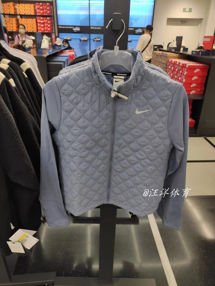 Nike耐克女子运动棉服立领防风保暖跑步训练轻薄夹克DM1533-010-图0