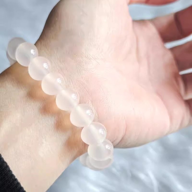 遇紫外线变色手串女款温感血沉宝白玉圆珠手链玉石手饰送女友礼物,淘宝优惠券,粉丝福利购,淘宝优惠卷