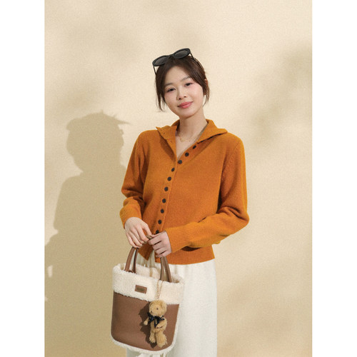 Fleurs des champs纽扣毛衣开衫/七分裤 - 图0