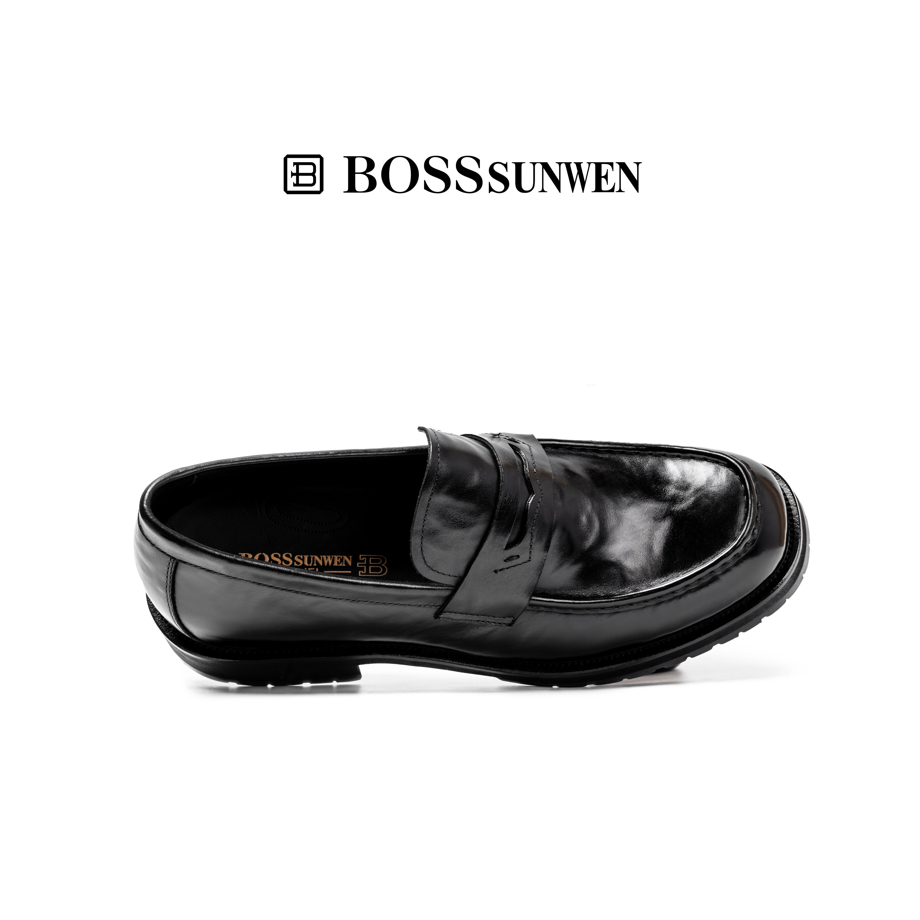 BOSSSUNWEN/博斯·绅威公务一脚蹬鞋男乐福鞋增高厚底商务皮鞋,淘宝优惠券,粉丝福利购,淘宝优惠卷