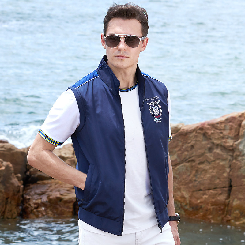 秋季新款马甲男薄外套布鲁斯鲨鱼男士潮牌背心坎肩大码运动马夹,淘宝优惠券,粉丝福利购,淘宝优惠卷