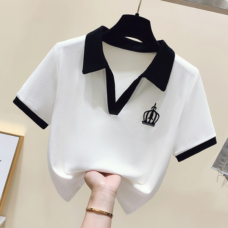 翻领t恤女短袖Polo衫夏学生班服幼儿园老师园服文化衫团队工作服