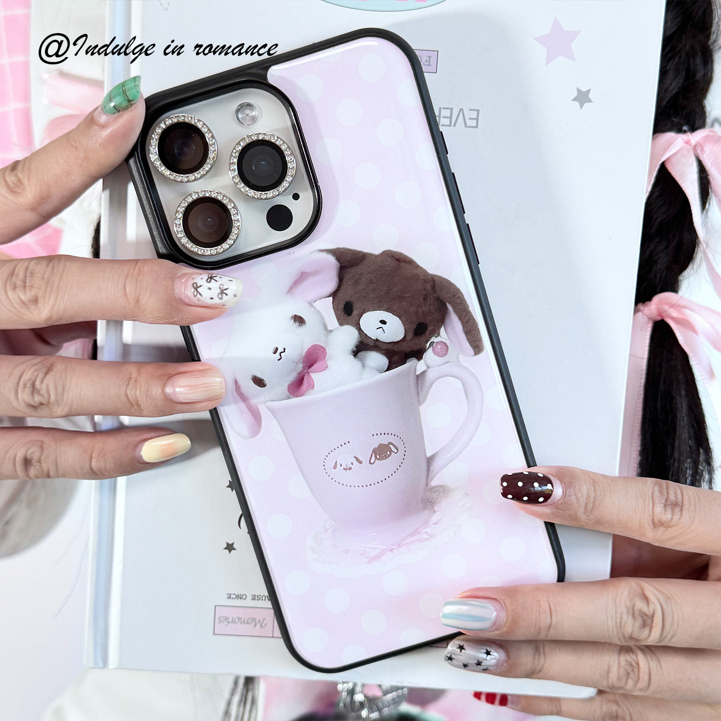 可爱波点茶杯日系软萌甜点兔少女古早ins日韩适用iphone17promax亚克力壳苹果16plus151416手机壳,淘宝优惠券,粉丝福利购,淘宝优惠卷