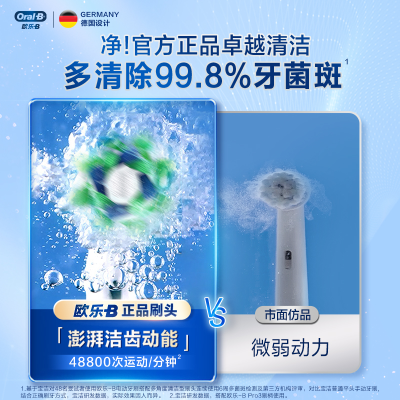 【天猫企业购】OralB/欧乐B电动牙刷替换牙刷头通用软毛护龈圆头-图3