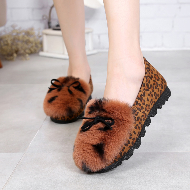 加绒棉鞋豆豆鞋4243大码女冬季毛毛鞋平底懒人鞋休闲孕妇防保暖鞋,淘宝优惠券,粉丝福利购,淘宝优惠卷