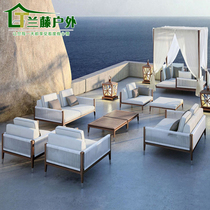 Nordic Outdoor Rattan Chair Sofa Patio Garden Garden Grapefruit Rope Chronicles balcony Balcony Terrace Rattan OUTDOOR RATTAN ART SOFA