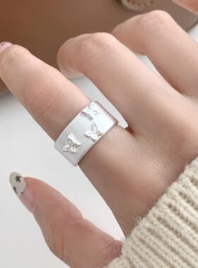 轻奢立体蝴蝶食指戒指女