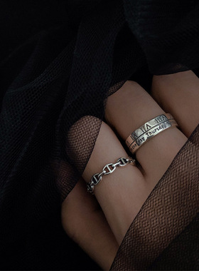 复古罗马数字开口戒指女小众ins网红时尚冷淡风个性百搭食指戒潮