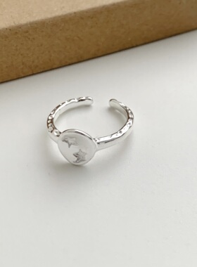 星星镀银开口食指戒指女冷淡风