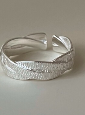 简约条纹几何线条戒指女时尚百搭个性小清新开口指环网红食指戒潮