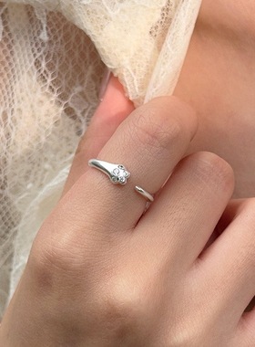 萌趣猫爪戒指女简约时尚气质百搭开口指环雾面哑光ins风食指戒潮