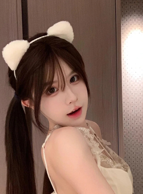 白色猫耳朵发箍兔耳可爱甜妹头饰