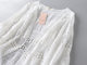 Cardigan lace ປັກທີ່ມີແຂນຍາວແລະ shawl ວ່າງ