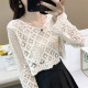 ເສື້ອເຊີດ lace hollow blouse ບາງໆສໍາລັບແມ່ຍິງ