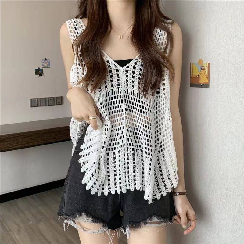 2025新款夏季女装时尚镂空蕾丝背心外搭宽松遮肚减龄短袖T恤上衣,淘宝优惠券,粉丝福利购,淘宝优惠卷
