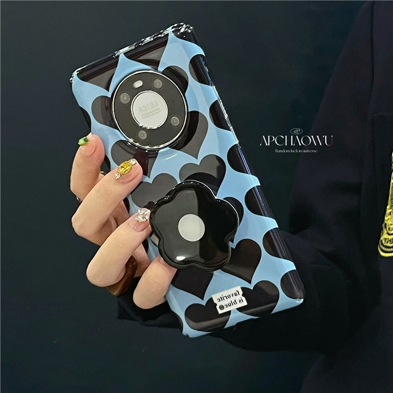 ins暗黑爱心适用mate50/40pro华为手机壳nova5/7/8/9菲林p50p40女 - 图0