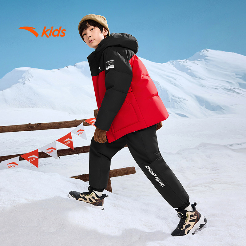 安踏儿童男童羽绒服三防外套2025冬季新年红加厚棉袄雪壳热返羽绒,淘宝优惠券,粉丝福利购,淘宝优惠卷