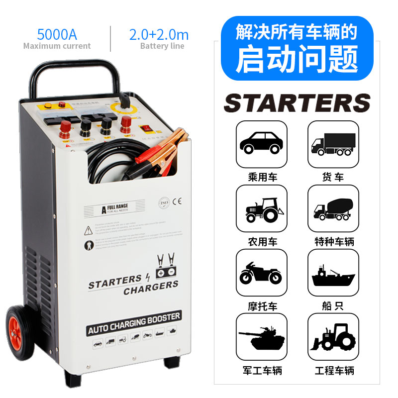 汽车强启动充电机12V24V电源智能大功率快速充电机货车电瓶充电器 - 图0