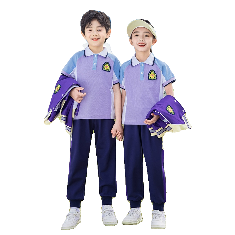 幼儿园园服英伦风春秋款棒球服套装小学生校服夏季毕业班服三件套 - 图3