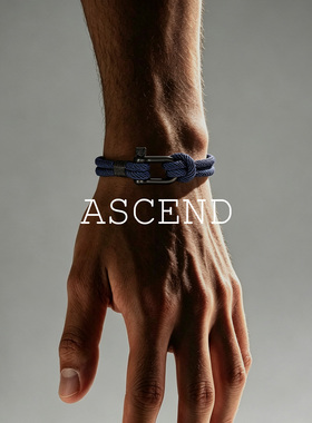 ASCEND男士红绳编织金属扣手链