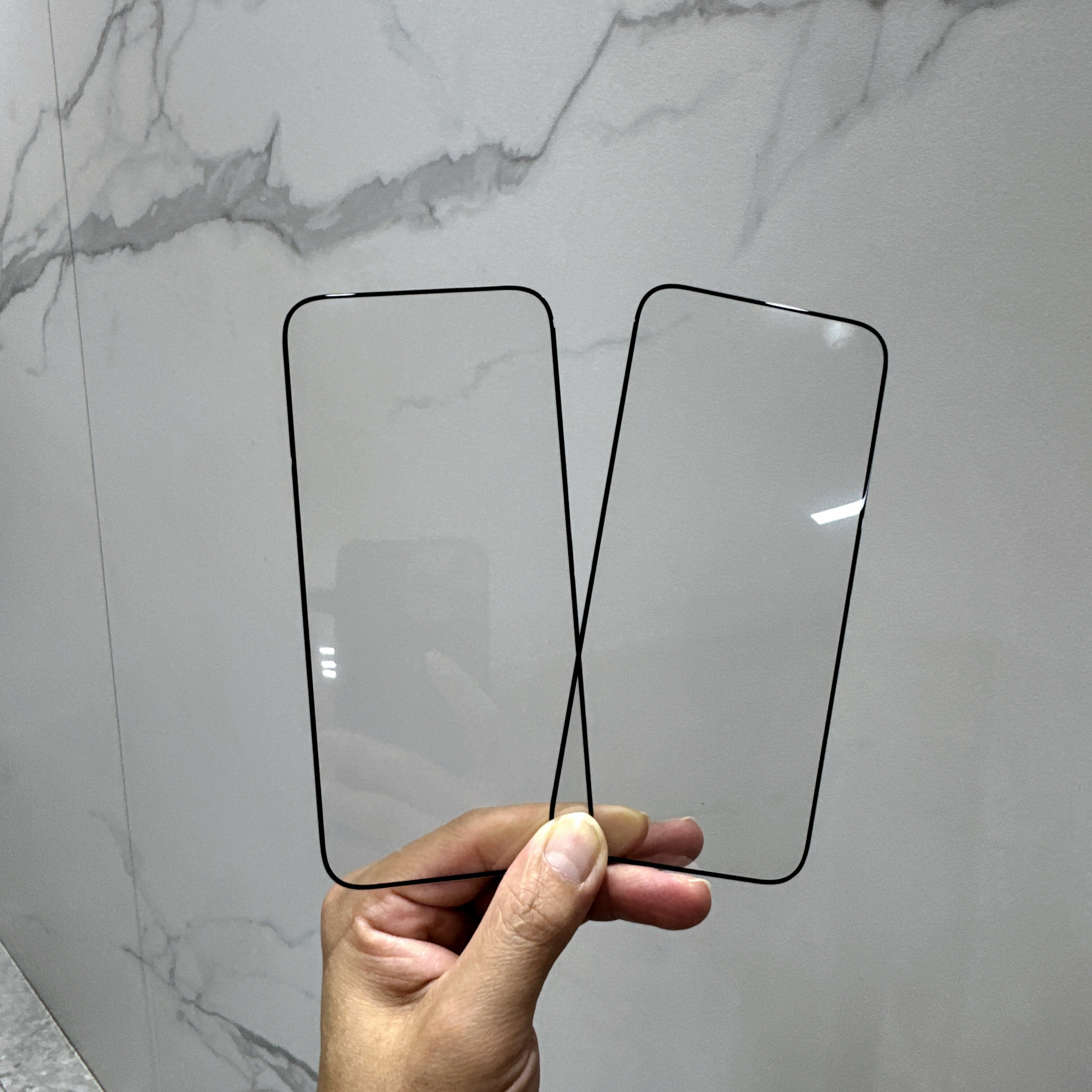 适用于苹果/华为/oppo/vivo/魅族20/一加/红魔/小米15白色钢化膜iPhone15pro全屏防摔白边防爆膜黑边保护贴膜