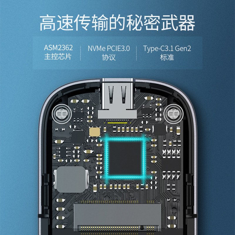 绿联m2固态硬盘盒子外置接nvme转typec笔记本读取m.2移动SSD外壳-图1