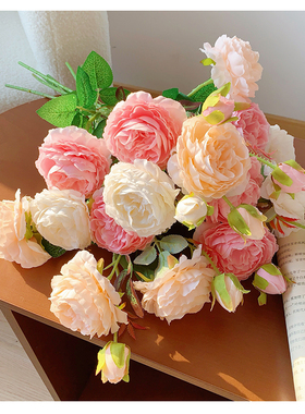 仿真花假花玫瑰花绢花摆件