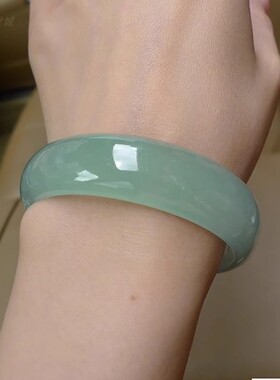 天然冰种冰种浅绿手镯油青手镯女