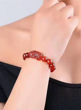 男款款玛瑙红玛瑙貔貅男女士情侣