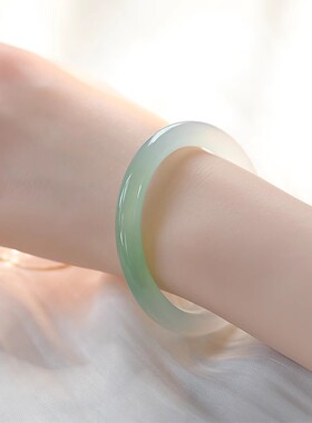 美人镯翠青飘绿镯新款美人镯女