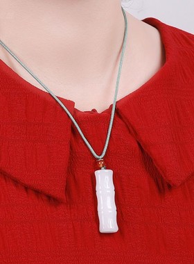 男女款金丝玉竹节吊坠