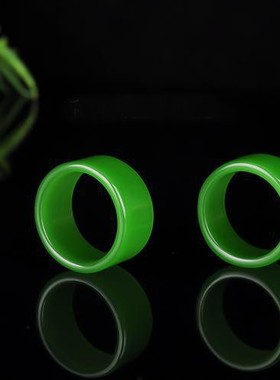 和田玉碧玉戒指男女款天然玉戒指新疆碧玉戒指玉指环菠菜绿玉扳指