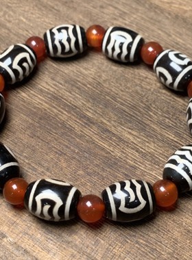 男女玛瑙天珠保真纯天然玉髓玛瑙