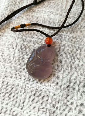 桃花运小狐狸浅粉色甜美风吊坠