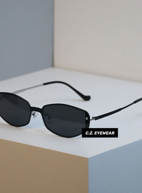 未来感一片式方形墨镜小棕镜时髦