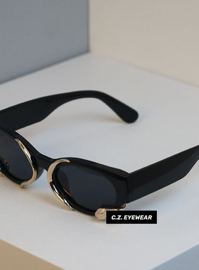 Jennie款超酷银蛇猫眼太阳眼镜