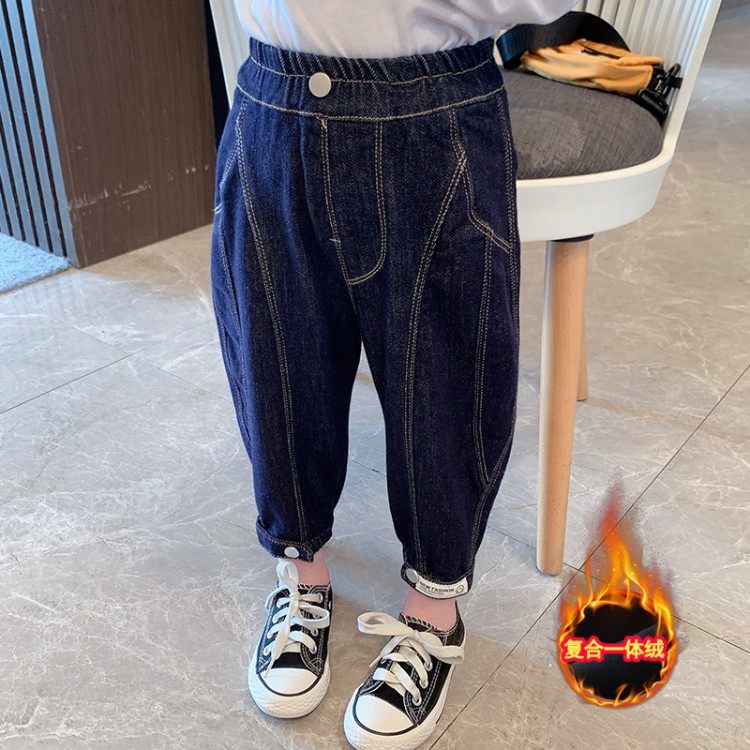 宝宝萝卜裤加绒冬装1-7岁小孩秋冬宽松加厚牛仔裤5女童洋气裤子潮,淘宝优惠券,粉丝福利购,淘宝优惠卷