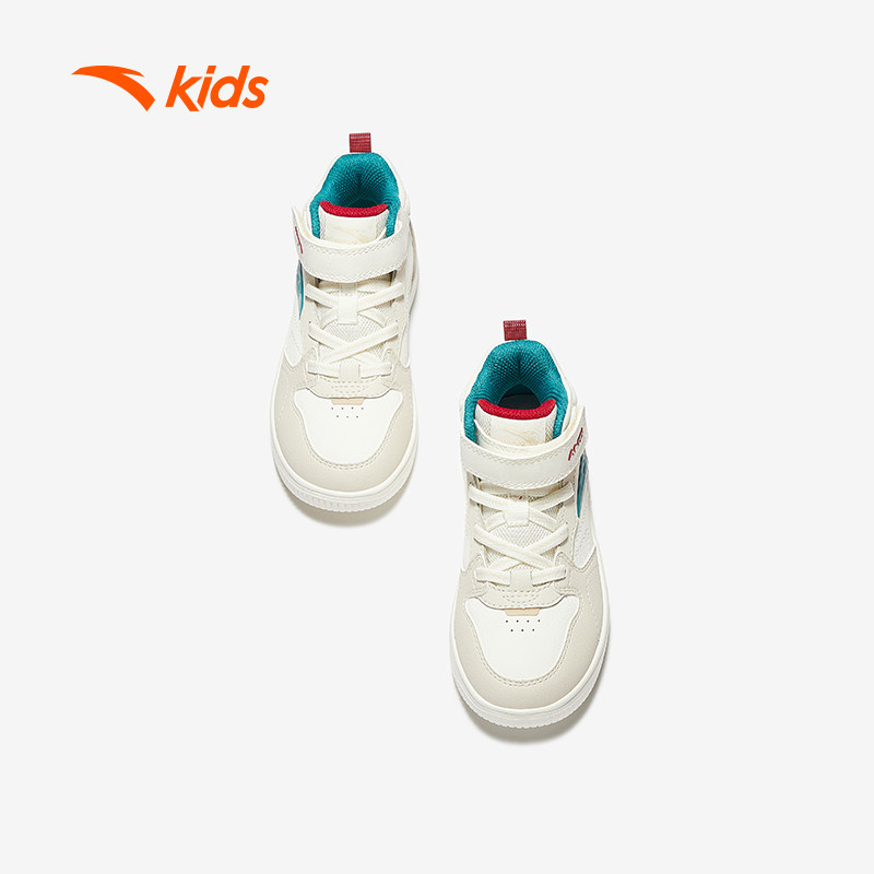 安踏儿童男女小童板鞋2025冬季新款舒适防滑耐磨儿童高帮休闲板鞋,淘宝优惠券,粉丝福利购,淘宝优惠卷