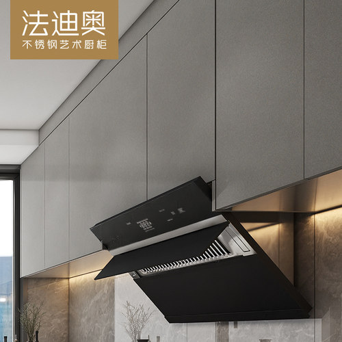法迪奥不锈钢厨柜整体橱柜定制厨房装修设计效果图石英石厨房台面 - 图3