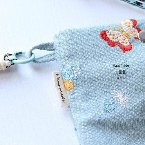 原创手作蝴蝶刺绣手机小斜挎包2025超火小挎包收纳便携女生零钱包 - 图0