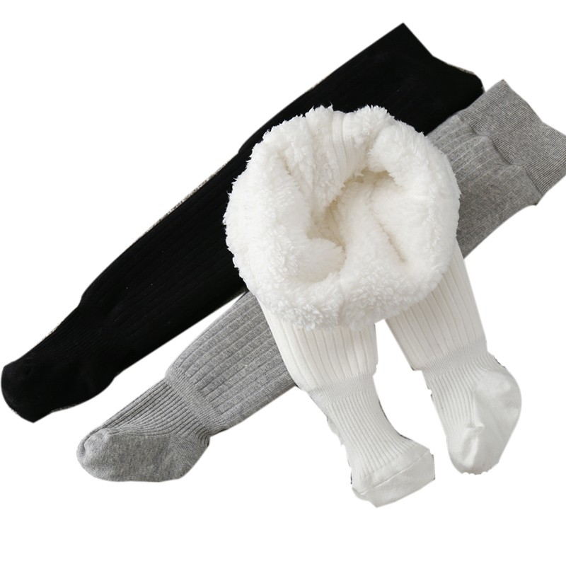 秋冬婴儿女童连裤袜加绒加厚纯棉连体大pp女宝宝连裤袜外穿洋气 - 图3