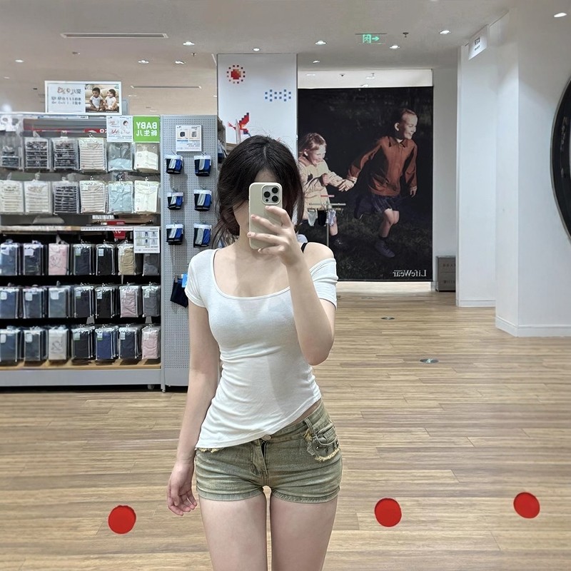 美式高街辣妹黄泥牛仔短裤女夏季新款紧身包臀显瘦a字高腰直筒裤,淘宝优惠券,粉丝福利购,淘宝优惠卷