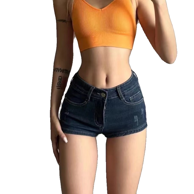 辣妹性感低腰牛仔超短裤女夏季新款美式高街弹力包臀A字热裤子潮,淘宝优惠券,粉丝福利购,淘宝优惠卷