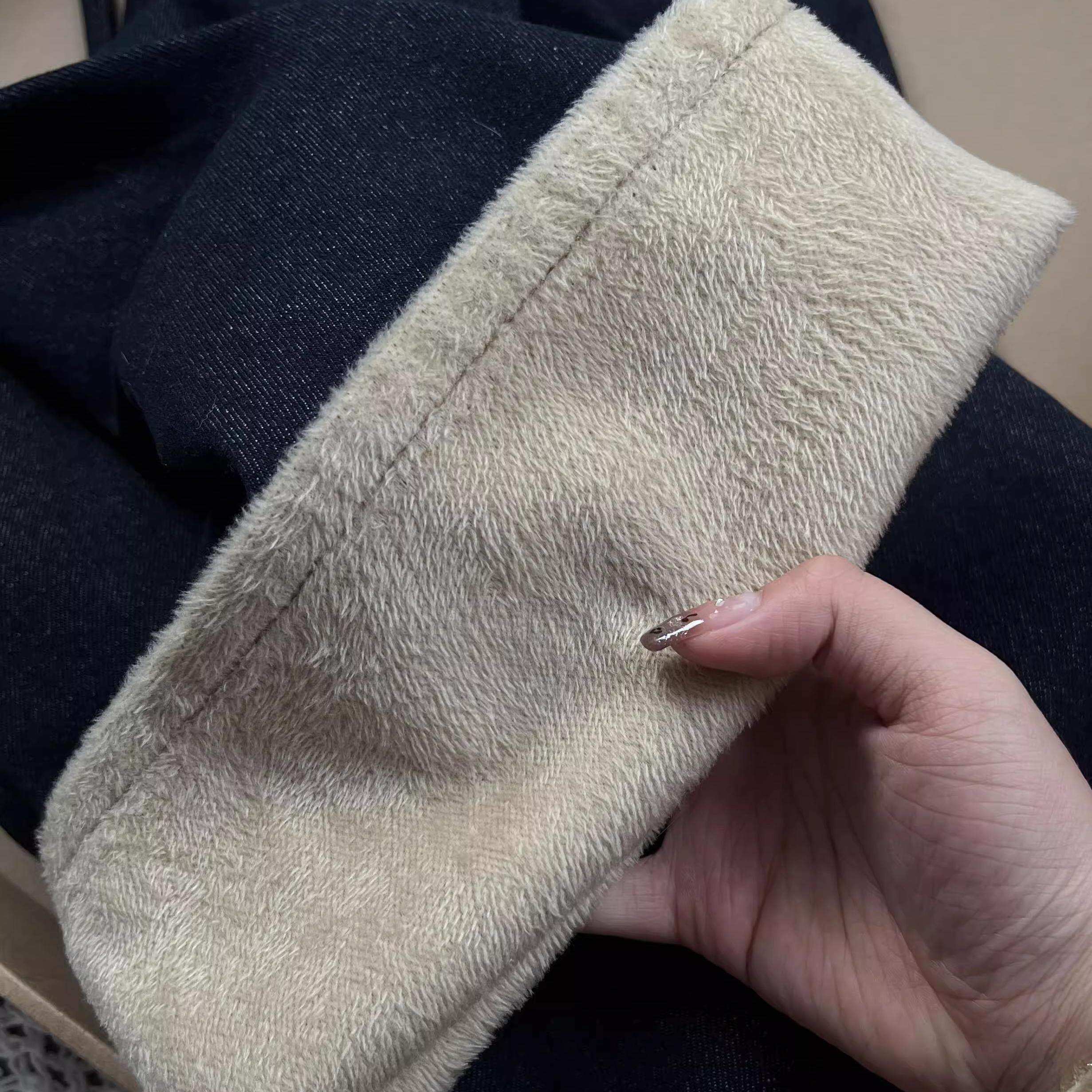 冬季新款高腰超软细绒牛仔裤女垂感直筒裤加绒加厚保暖阔腿长裤子,淘宝优惠券,粉丝福利购,淘宝优惠卷