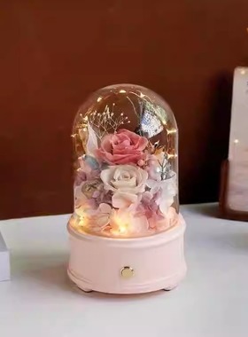 带灯玻璃罩花店蓝牙音箱ins风