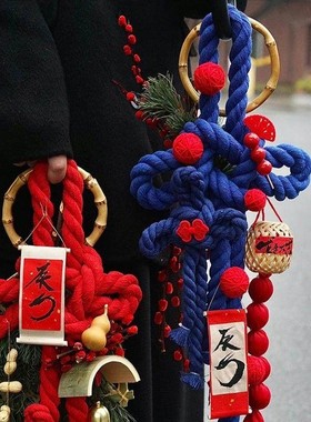 2026年新春节新年门挂花艺家居装饰挂饰红色编织福字挂饰春节装饰