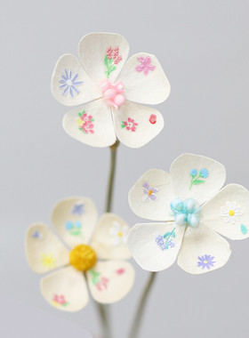 创意新品春日野花浮雕贴纸永生花鲜花花束点缀装饰花艺包装资材