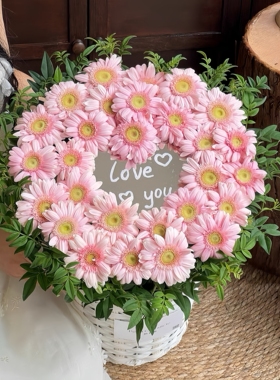 爱心镜子花束鲜花花篮包装DIY定制版可自写镜面七夕花艺装饰配件