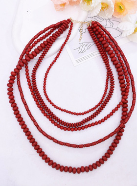 多层女式叠戴项链复古民族风