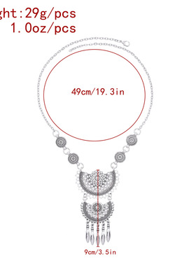 民族风几何流苏项链复古气质